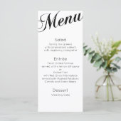 Menu classique pour le dîner. Table mariage tradit (Debout devant)