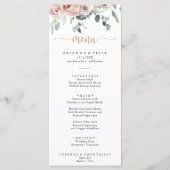 Menu Classique Rose Rose Rose Rose Floral (Devant)