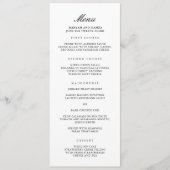 Menu Classique Soir De Mariage Élégant (Devant)