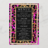 Menu Classy Gold Parties scintillant rose et noir maria (Devant)