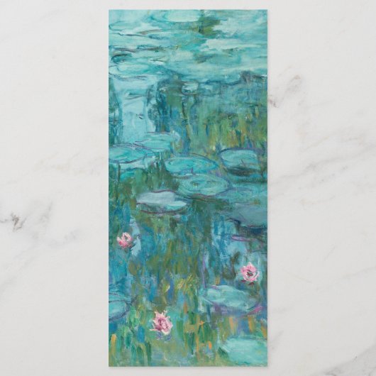Menu Claude Monet Water Lilies Mariage (Dos)