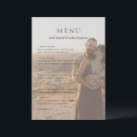 Menu Clean Photo Mariage moderne<br><div class="desc">Menu mariage moderne avec un design simple mais élégant sur deux de vos photos préférées.</div>