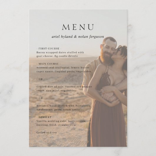 Menu Clean Photo Mariage moderne (Devant)