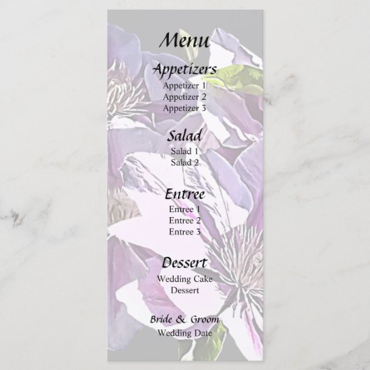Menu Clematis rose (Devant)
