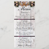 Menu Clés de fer à cheval, ruban et dentelle - Mariage (Devant)