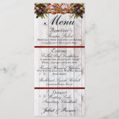 Menu Clés de fer à cheval, ruban et dentelle - Mariage  (Devant)