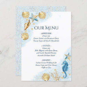 Menu Coastal Chic   Mariage moderne Coral Reef