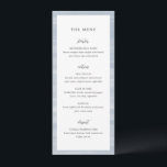 Menu Coastal Chic Muted Blue Mariage élégant<br><div class="desc">Menus de mariage élégants avec un arrière - plan d'art abstrait peint à la main,  parfait pour un mariage côtier ou à la plage.</div>