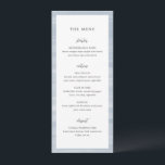 Menu Coastal Chic Muted Blue Mariage élégant<br><div class="desc">Menus de mariage élégants avec un arrière - plan d'art abstrait peint à la main,  parfait pour un mariage côtier ou à la plage.</div>