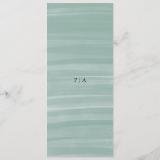 Menu Coastal Chic Muted Green Mariage élégant (Dos)