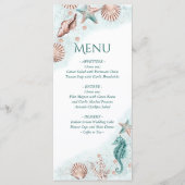 Menu Coastal Chic | Turquoise Green et Coral Reef Party (Devant)