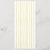 Menu Coastal Yellow Stripes Seashell Palm Tree Wedding (Dos)