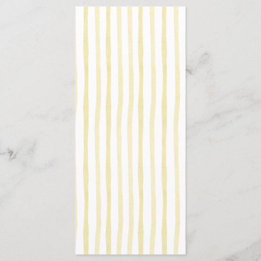 Menu Coastal Yellow Stripes Seashell Palm Tree Wedding (Dos)