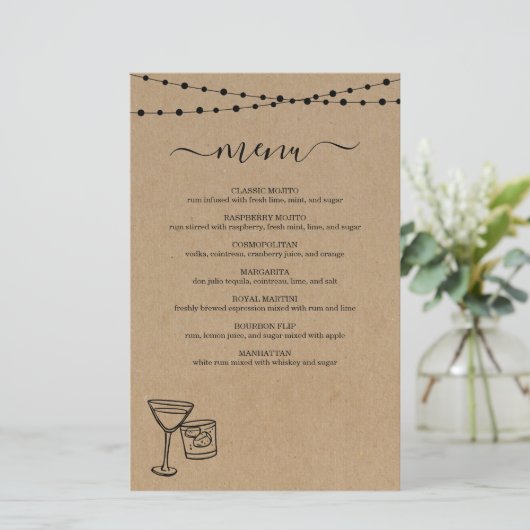 Menu Cocktail (Staand voorkant)