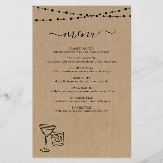 Menu Cocktail (Voorkant)