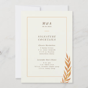 Menu Cocktail mariage de automne Orange Branch