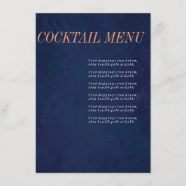 Menu Cocktail, Menu Drink, Navy Blue Wedding Set