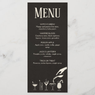 Menu cocktail moderne Halloween du milieu du siècl