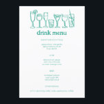 Menu Cocktails Doodle Sketch Modern CUSTOM Boire<br><div class="desc">Utilisez ces cartes de menu fantaisiste amusantes pour votre mariage, votre fiançoire, votre douche nuptiale ou tout autre événement. Main dessinée par moi pour toi. Entièrement modifiable, ajoutez votre propre texte ou couleur arrière - plan. Cliquez sur "personnaliser" pour modifier le texte et "modifier la conception" pour modifier les polices,...</div>