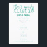 Menu Cocktails Doodle Sketch Modern CUSTOM Boire<br><div class="desc">Utilisez ces cartes de menu fantaisiste amusantes pour votre mariage, votre fiançoire, votre douche nuptiale ou tout autre événement. Main dessinée par moi pour toi. Entièrement modifiable, ajoutez votre propre texte ou couleur arrière - plan. Cliquez sur "personnaliser" pour modifier le texte et "modifier la conception" pour modifier les polices,...</div>