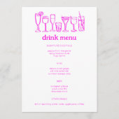 Menu Cocktails Doodle Sketch Modern CUSTOM Boire (Devant)