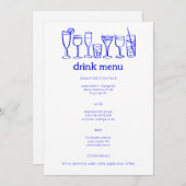 Menu Cocktails Doodle Sketch Modern CUSTOM Boire (Devant / Derrière)