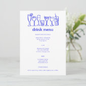 Menu Cocktails Doodle Sketch Modern CUSTOM Boire (Debout devant)