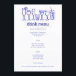 Menu Cocktails Doodle Sketch Modern CUSTOM Boire<br><div class="desc">Utilisez ces cartes de menu fantaisiste amusantes pour votre mariage, votre fiançoire, votre douche nuptiale ou tout autre événement. Main dessinée par moi pour toi. Entièrement modifiable, ajoutez votre propre texte ou couleur arrière - plan. Cliquez sur "personnaliser" pour modifier le texte et "modifier la conception" pour modifier les polices,...</div>