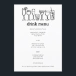 Menu Cocktails Doodle Sketch Modern CUSTOM Boire<br><div class="desc">Utilisez ces cartes de menu fantaisiste amusantes pour votre mariage, votre fiançoire, votre douche nuptiale ou tout autre événement. Main dessinée par moi pour toi. Entièrement modifiable, ajoutez votre propre texte ou couleur arrière - plan. Cliquez sur "personnaliser" pour modifier le texte et "modifier la conception" pour modifier les polices,...</div>