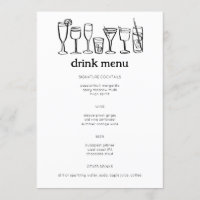 Cocktails Doodle Sketch Modern CUSTOM Boire