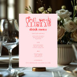 Menu Cocktails Doodle Sketch Modern CUSTOM Boire<br><div class="desc">Utilisez ces cartes de menu fantaisiste amusantes pour votre mariage, votre fiançoire, votre douche nuptiale ou tout autre événement. Main dessinée par moi pour toi. Entièrement modifiable, ajoutez votre propre texte ou couleur arrière - plan. Cliquez sur "personnaliser" pour modifier le texte et "modifier la conception" pour modifier les polices,...</div>
