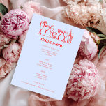 Menu Cocktails Doodle Sketch Modern CUSTOM Boire<br><div class="desc">Utilisez ces cartes de menu fantaisiste amusantes pour votre mariage, votre fiançoire, votre douche nuptiale ou tout autre événement. Main dessinée par moi pour toi. Entièrement modifiable, ajoutez votre propre texte ou couleur arrière - plan. Cliquez sur "personnaliser" pour modifier le texte et "modifier la conception" pour modifier les polices,...</div>