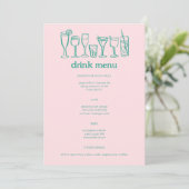 Menu Cocktails Doodle Sketch Modern CUSTOM Boire (Debout devant)