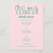 Menu Cocktails Doodle Sketch Modern CUSTOM Boire (Devant)
