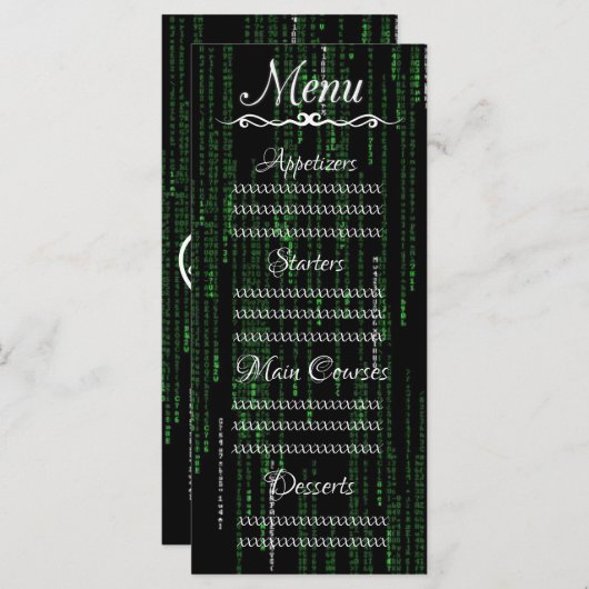 Menu Code matrice (Devant / Derrière)