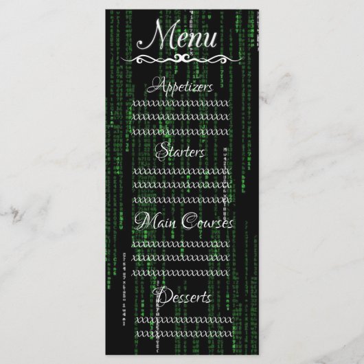 Menu Code matrice (Devant)