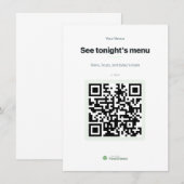 Menu Code QR Insérer une carte pour les restaurant (Devant / Derrière)