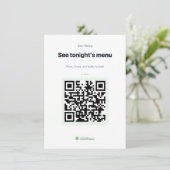 Menu Code QR Insérer une carte pour les restaurant (Debout devant)