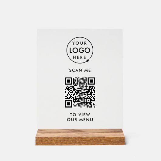Menu Code QR | Logo moderne sans contact (Recto)