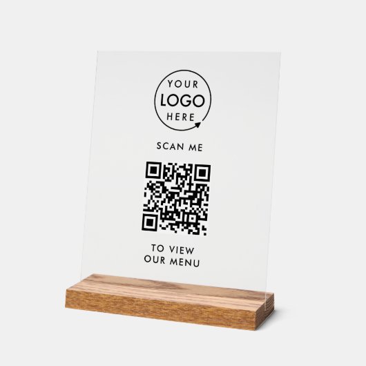Menu Code QR | Logo moderne sans contact (Angle)