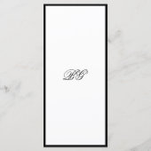 Menu Code QR Mariage de Monogramme noir élégant (Dos)
