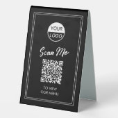 Menu Code QR | Signe Pedestal sans contact classiq (Verso)