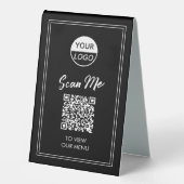 Menu Code QR | Signe Pedestal sans contact classiq (Recto)