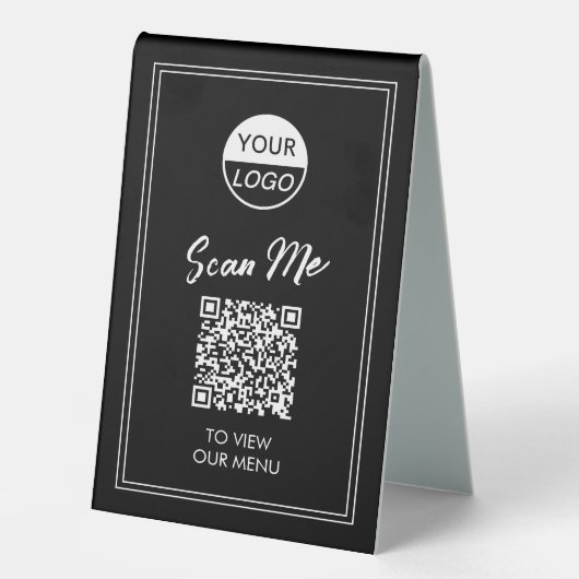 Menu Code QR | Signe Pedestal sans contact classiq (Recto)