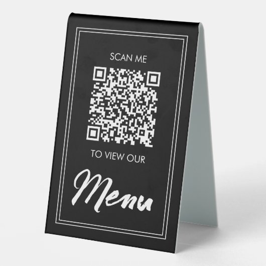 Menu Code QR | Signe Pedestal sans contact classiq (Verso)