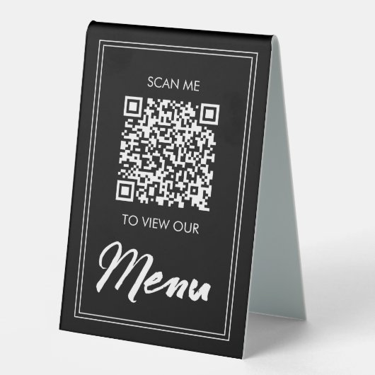 Menu Code QR | Signe Pedestal sans contact classiq (Recto)