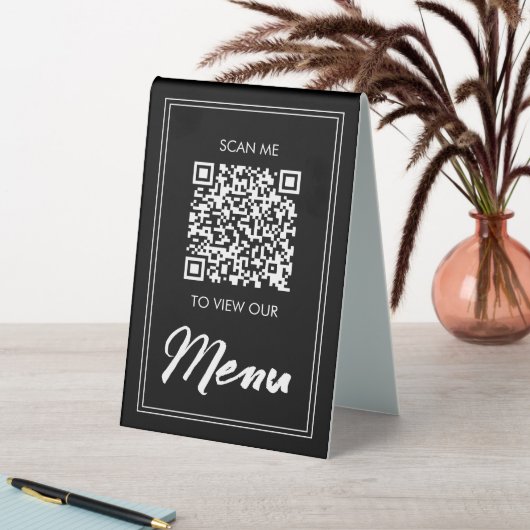 Menu Code QR | Signe Pedestal sans contact classiq (En SItu (Tableau))