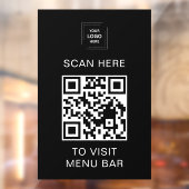 Menu Code QR Vinyle Autocollant pour Fenêtre (Feuille 2)
