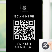 Menu Code QR Vinyle Autocollant pour Fenêtre (Maison)