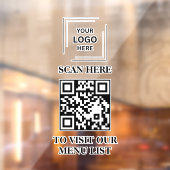 Menu Code QR Vinyle Autocollant pour Fenêtre (Feuille 2)